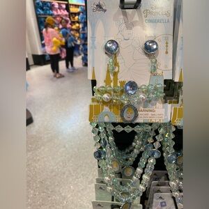 Disney Cinderella Costume Necklace Jewel Princess Dress Up Cosplay Blue BNWT